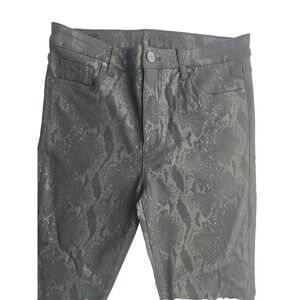 KUT from the Kloth High Rise Ankle‎ Skinny Jeans Black Snake Print Size 10